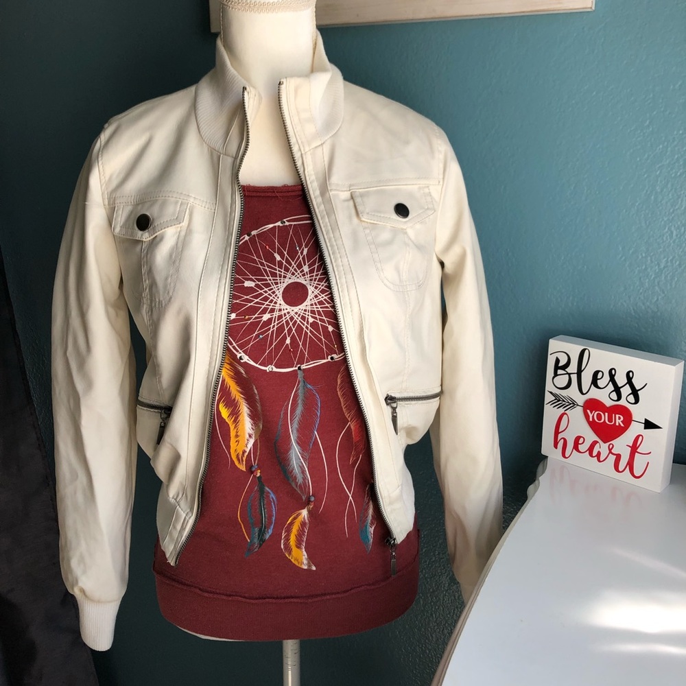 New Look Juniors Cream Jacket Size Small